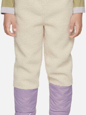 K-Way Kid's Beige Purple Kael Orsetto Sherpa Sweatpants Size 6Y